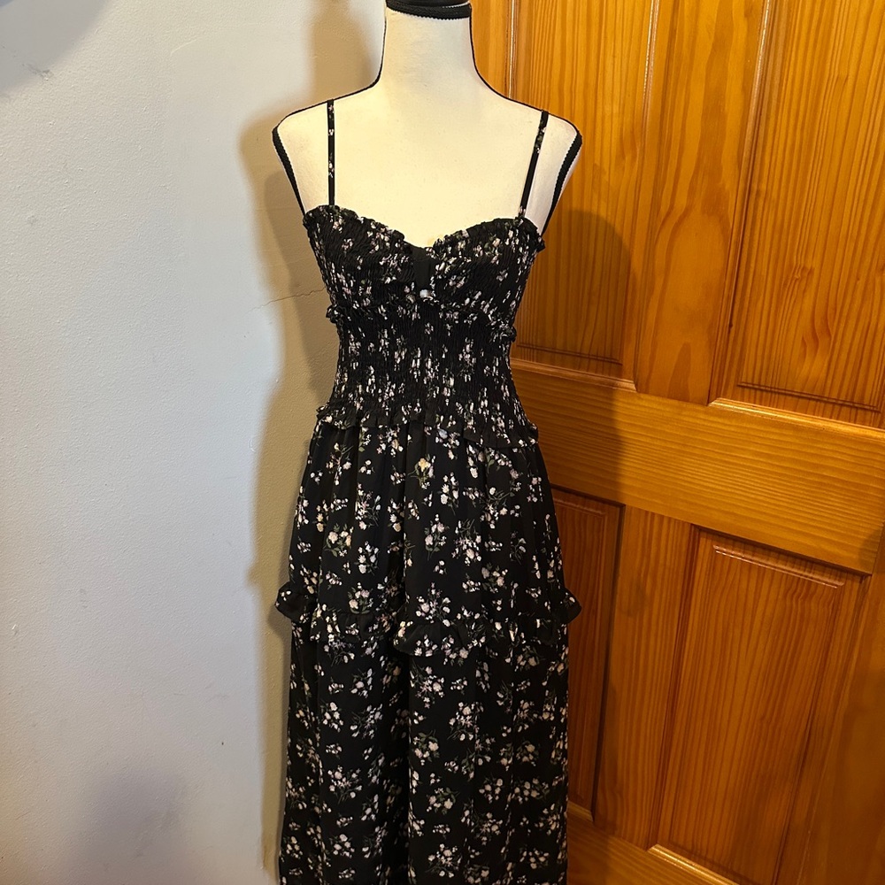 (SOLD) Floral Black Dress (SOLD)